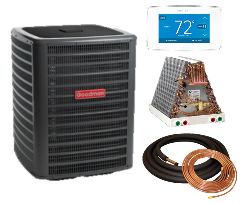 Sample goodman heat pump package from BPH Sales. Heat pump systems available across Canada.