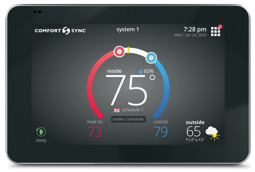 Comfort Sync A3 Ultra-smart Home Wifi Thermostat for use with any home HVAC system. Start living more comfortably and saving money today!