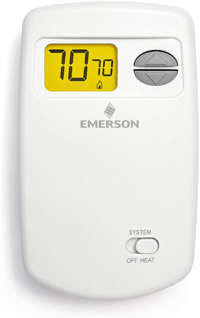 Emerson 1E78-140 Non-programmable Heat-Only Digital Thermostat to be used with your central home air conditioning or heating solutions. Offered by BPH Sales across Canada. Contact us today for compatibility questions,recommendations, or further help with you home HVAC, hot water, or IAQ (indoor air quality) solutions across Canada.