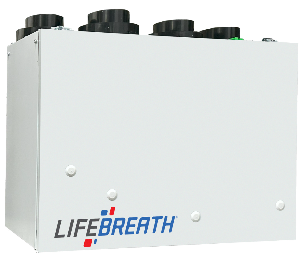 Front view of a Lifebreath RNC6-ES HRV air exchanger system