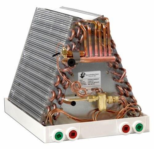 Example uncased evaporator a-coil for a napoleon heat pump