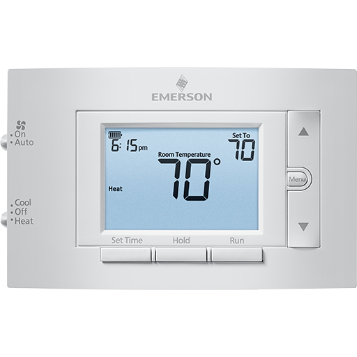Emerson 80 Series Programmable Digital Thermostat for your central home heating or air conditioner system. Easily automate the temperature of your home with this programmable thermostat - cool overnight, warm in the morning, moderate during the day - how you set it up is up to you! Proudly offered by BPH Sales across Canada. Contact BPH Sales for all your home HVAC, hot water, or IAQ (indoor air quality) solutions across Canada.