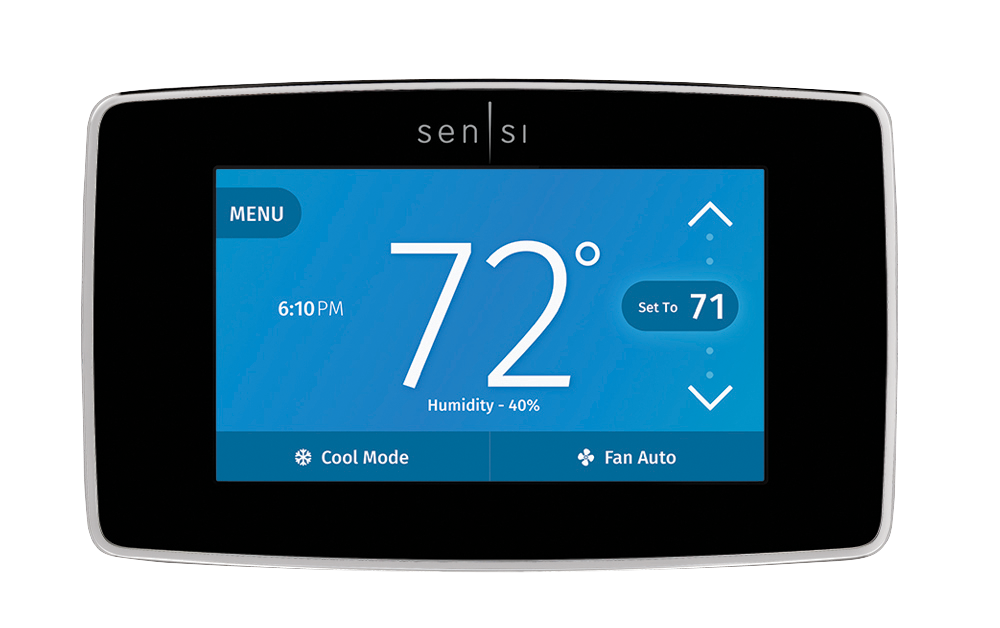 Emerson Sensi Touch Smart Wifi Touchscreen Thermostats are also available in black!  Access your thermostat from anywhere with your smart phone or on the laptop. Heading on holiday and forgot to set your temperature accordingly? No worries, change temperatures, heating programs, and more all remotely! Offered by BPH Sales across Canada. Contact us today for compatibility questions or product recommendations across Canada.