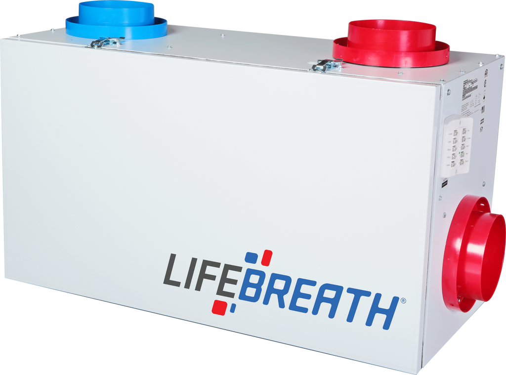 Lifebreath 155 MAX HRV Residential Air Exchanger is Energy star certified and can provide up to 132 CFM of air flow for your home, apartment, or condo! Improve your home IAQ with a Lifebreath MAX high efficiency Heat Recovery Ventilator