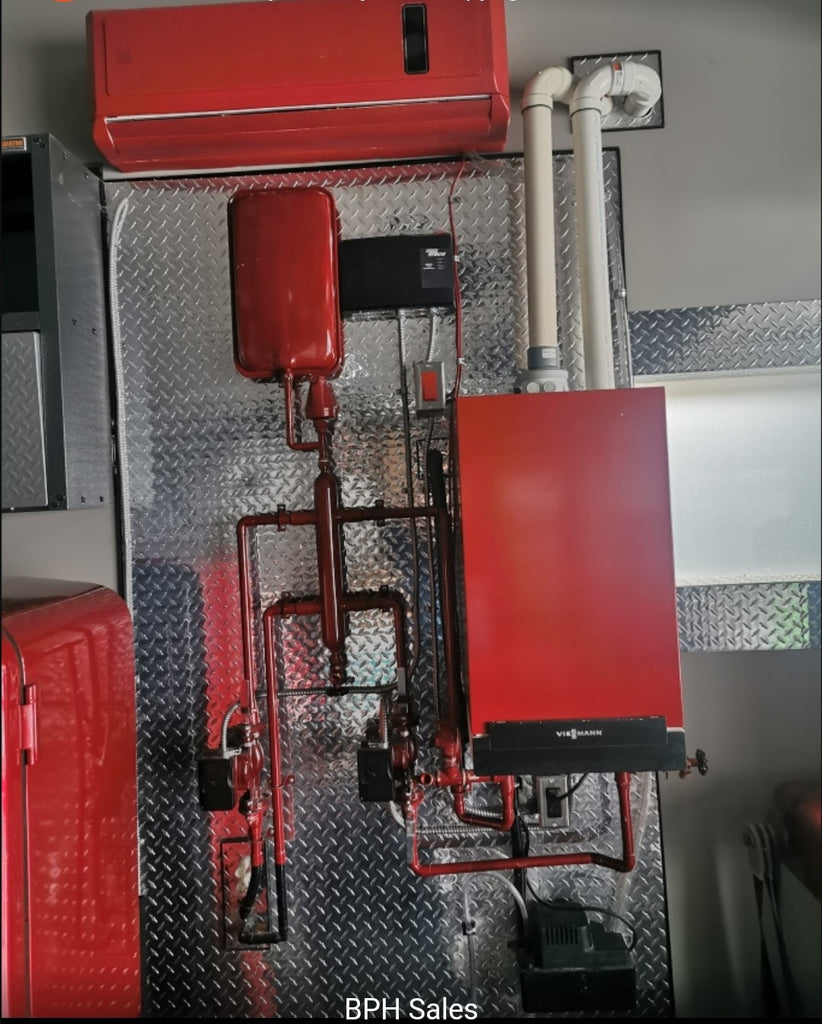 A red custom boiler and boiler board design from BPH Sales
