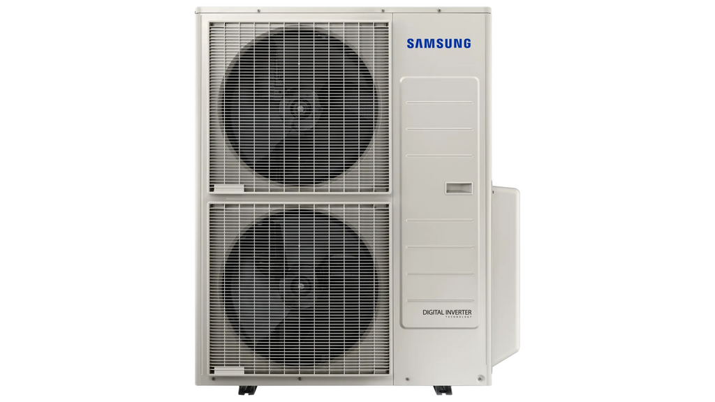 The Samsung FJM multi-zone systems can support from 2 to 5 zones. This larger condensing unit supports up to 48,000 BTU/hr of indoor units
