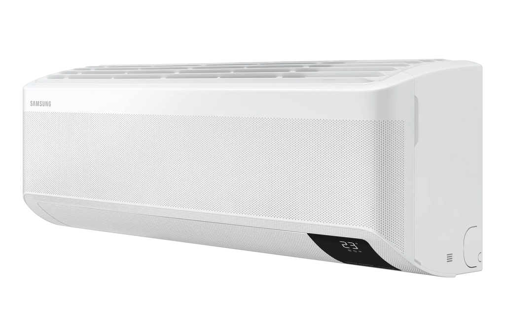 right side view of a wall mounted samsung windfree 2.0 mini-split indoor unit