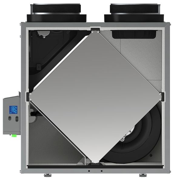 Internal side view of a Venmar 160CFM AVS N-Series Top-port HRV A160H65RT.